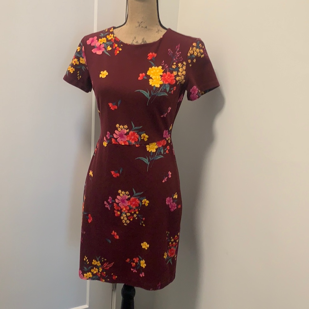 Short Sleeve Floral Business Dress